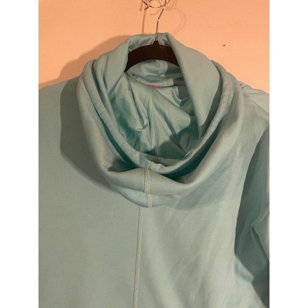 The North Face High Visibility Funnel Cowl Neck Hooded Teal Sweatshirt Womens M